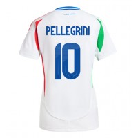 Camiseta Italia Lorenzo Pellegrini #10 Visitante Equipación para mujer Eurocopa 2024 manga corta